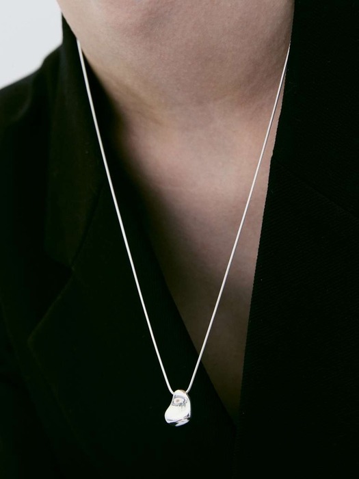 [silver925]discliche large drop necklace