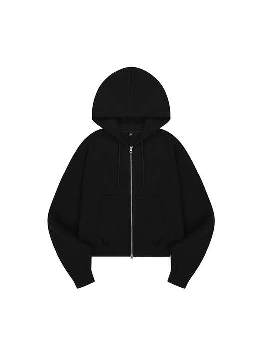 GURLS CROP HOOD ZIPUP BLACK