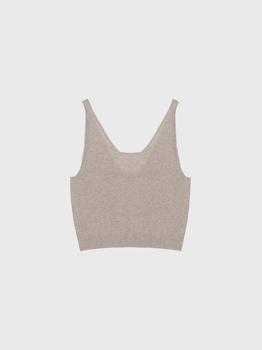 Cashmere sleeveless (melange beige / brown / dark gray)