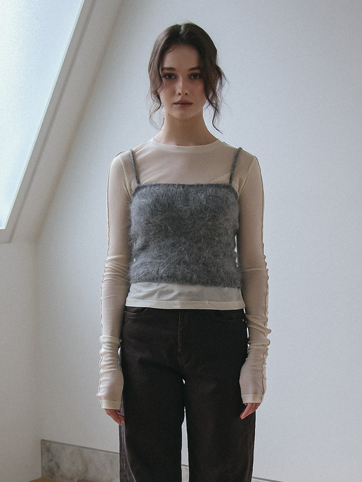 BABY ALPACA KNIT BUSTIER_GREY