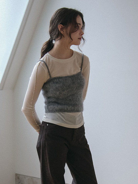 BABY ALPACA KNIT BUSTIER_GREY