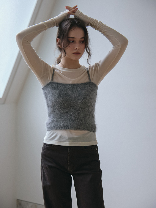 BABY ALPACA KNIT BUSTIER_GREY