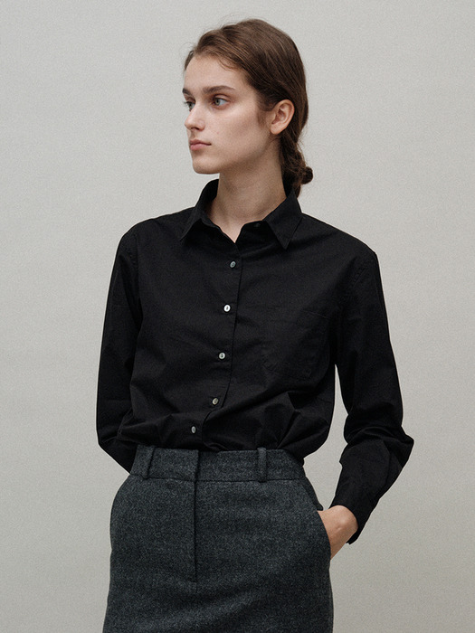 Classic standard cotton shirt (Black)