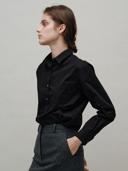 Classic standard cotton shirt (Black)