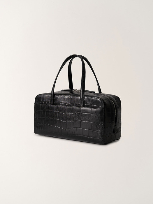 Pocket tote bag (Croco black)