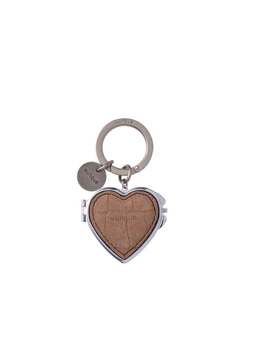 Heart Pocket Mirror Charm (하트 포켓 미러 참) Peanut Beige - Image 2