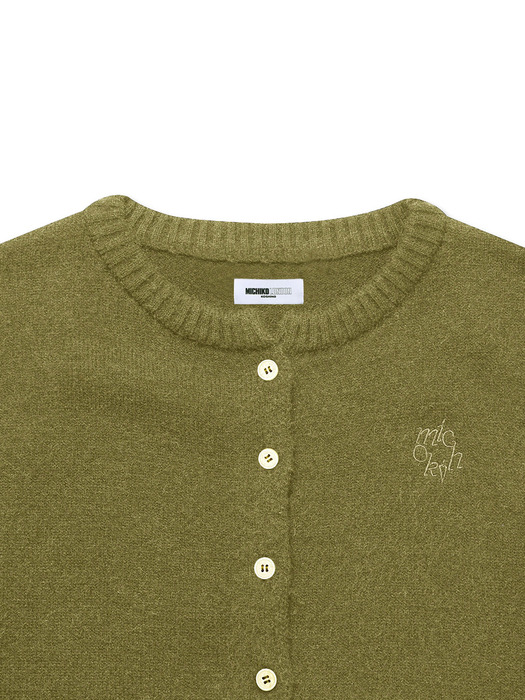 [단독] BASIC WOOL KNIT CARDIGAN KHAKI OLIVE