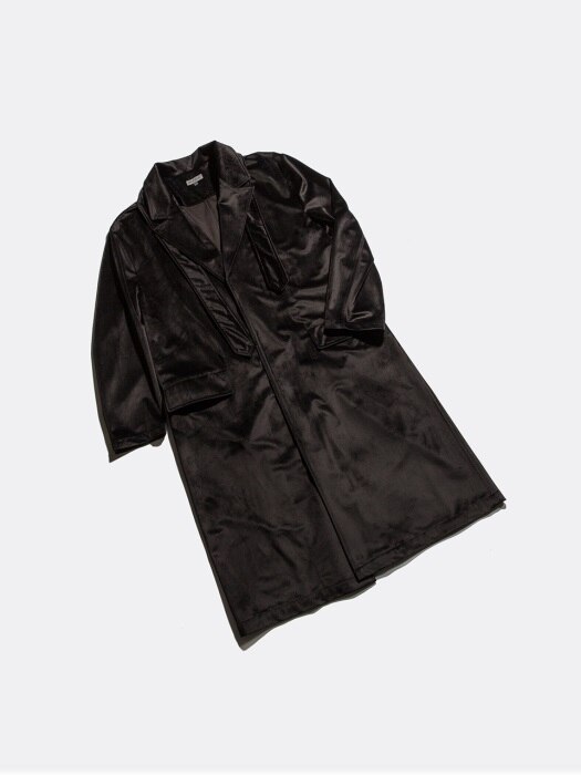 Velvet Robe Coat - Black