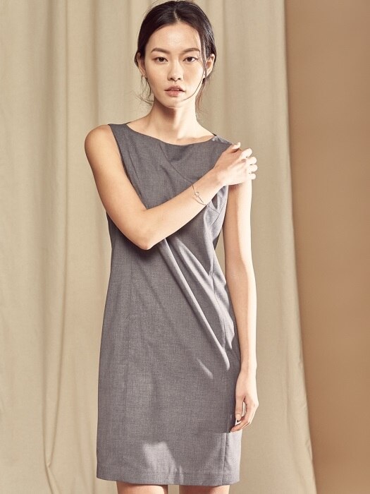sleeveless dress grey
