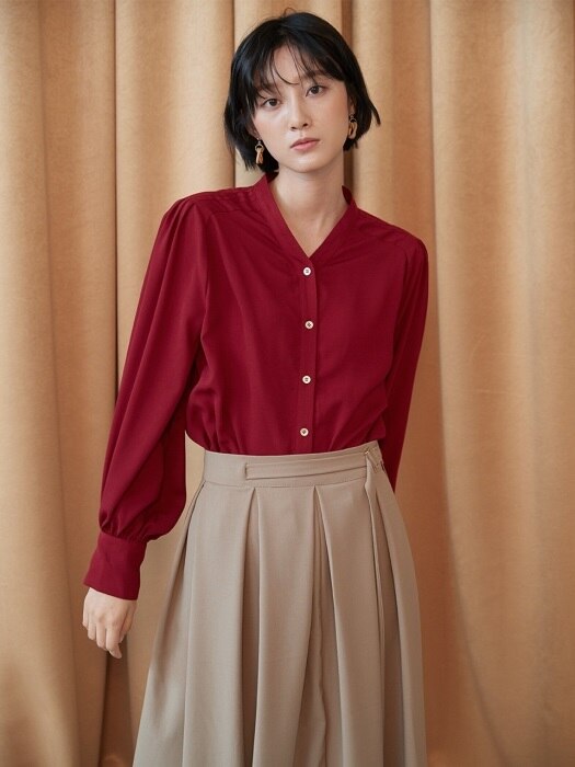 Volume Sleeve Blouse_Red