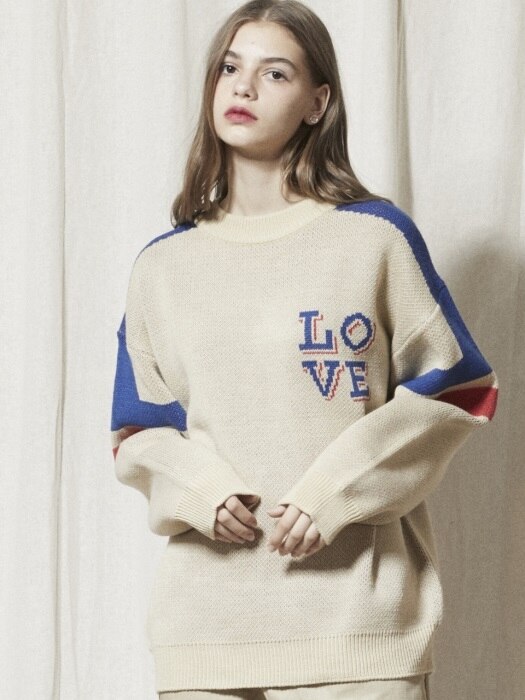 KN028_LOVE Line Sweater_BEIGE