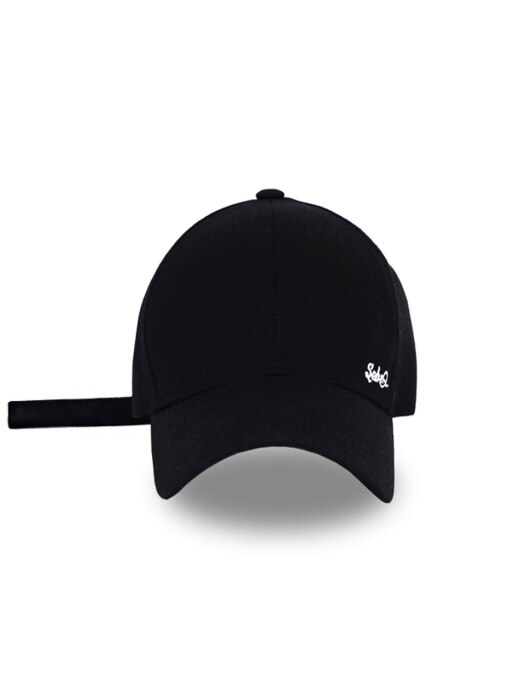 Q COTTON_BLACK MINI LOGO BALL CAP