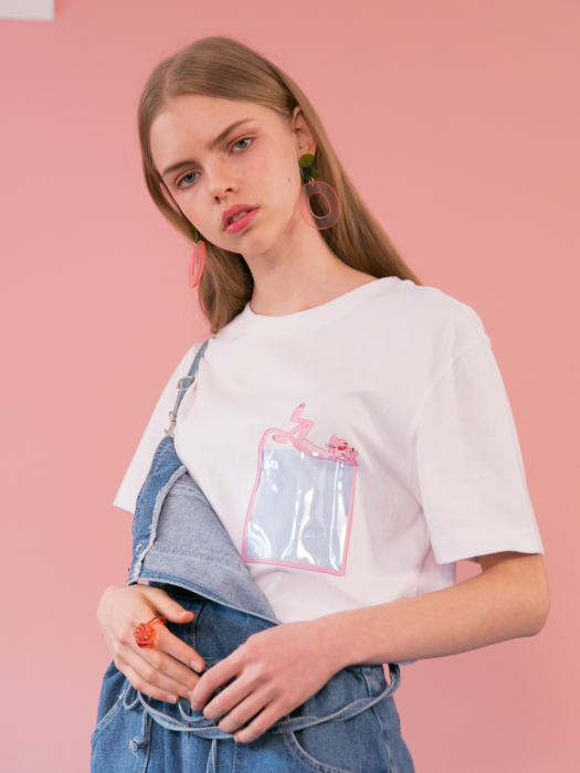 [SS19 Pink Panther] PP Clear Pocket T-Shirts(White)