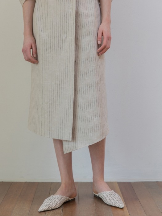 Linen Trench Dress_Stripe