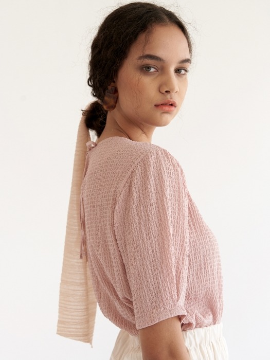 Embo Puff Blouse - Pink