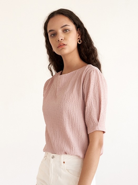 Embo Puff Blouse - Pink
