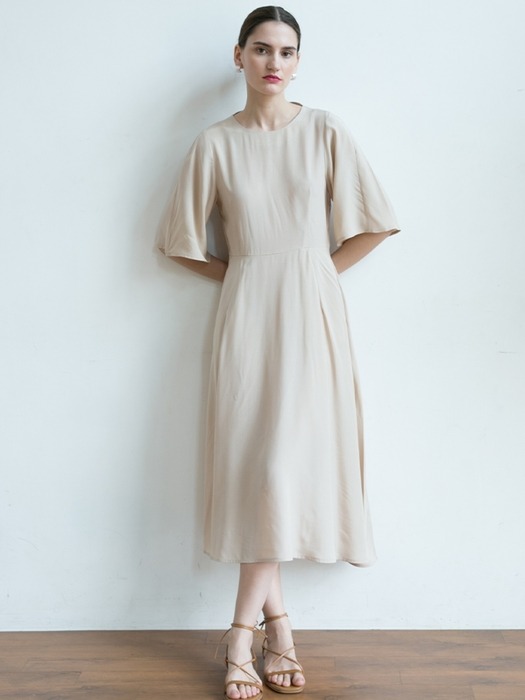 Bell silhouette Dress - Beige