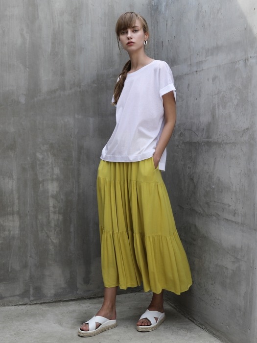 Emma shirring skirt_Yellow