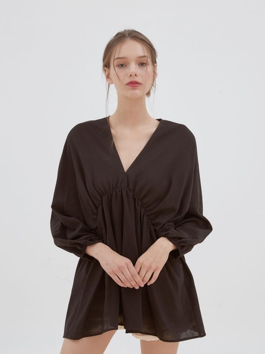 mellow v-neck blouse [black] 