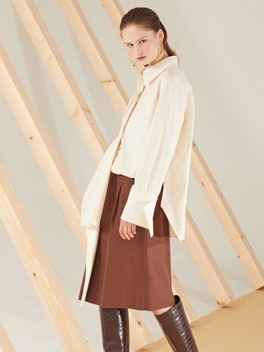 Overlap Shirt Blouse_Ivory