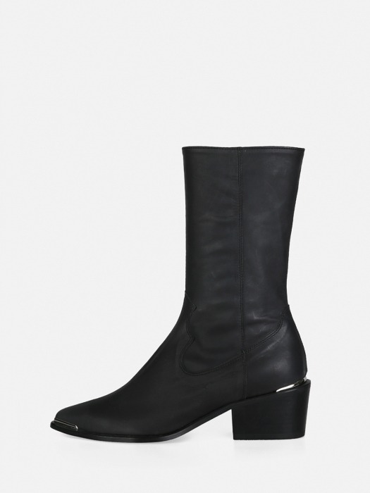 POINTED WESTERN BOOTS - BLACK