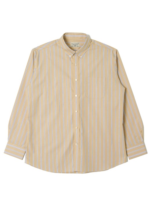 BANTS OSF Stripe Broadcloth B.D Shirt - Beige