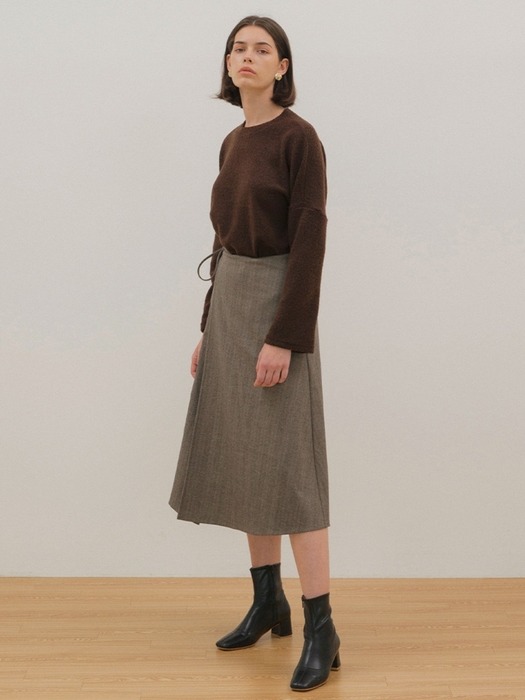 Muffler Knit Top - Brown