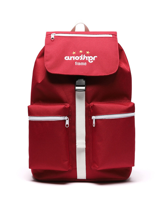 THREE STAR HOOD BACKPACK (BURGUNDY)