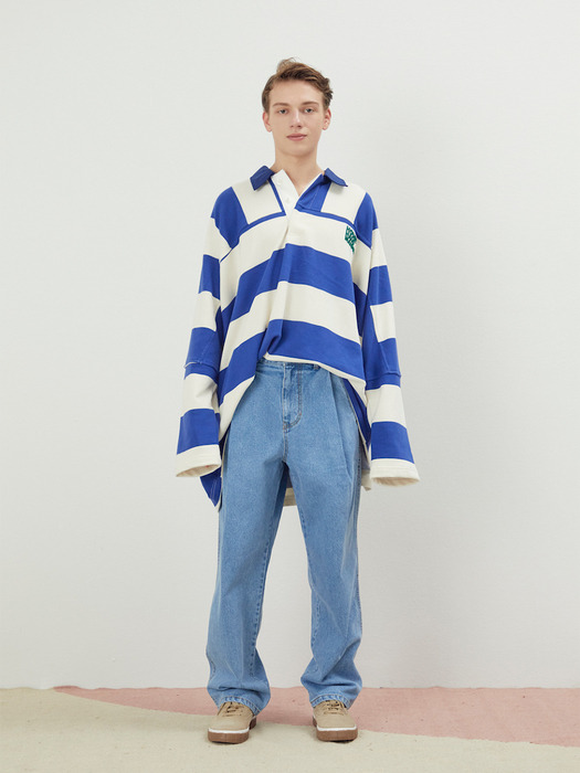 OVERSIZED RUGBY SHIRT BLUE