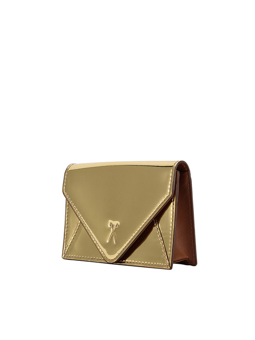 Easypass Amante Card Wallet with Chain Mirror Gold