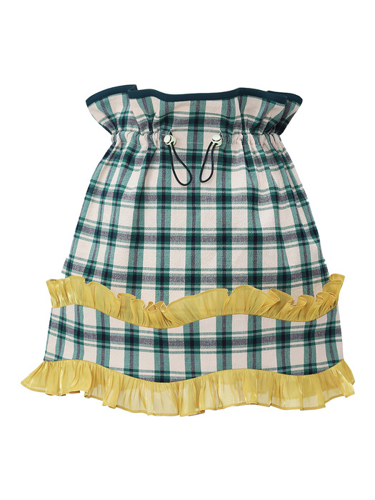 Ruffle elastic mini skirt