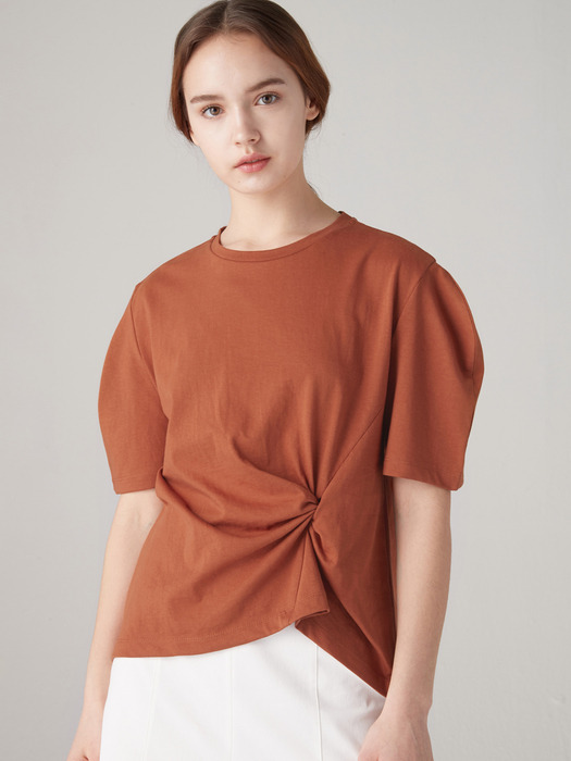 Knotted curve tee -Brick