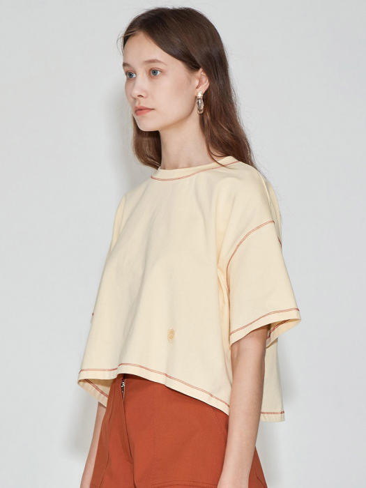 Cropped Over T-shirt [Butter Yellow] JSTS0B903Y1