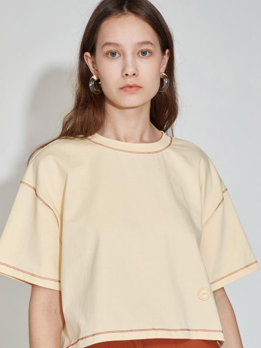 Cropped Over T-shirt [Butter Yellow] JSTS0B903Y1