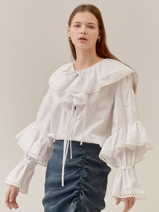 RUFFLE TRIMMED POPLIN BLOUSE_WHITE (EETZ3BLR05W)