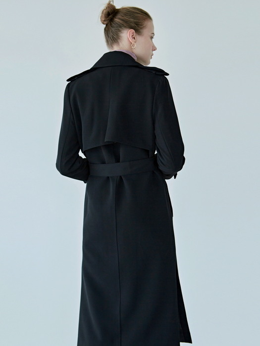SOFT DOUBLE TRENCH COAT_BLACK