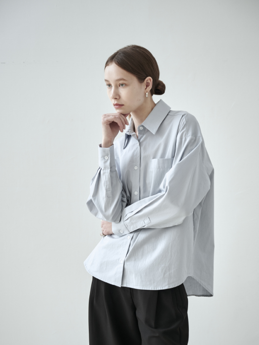 OVERSIZED COTTON SHIRT [SBLUE]