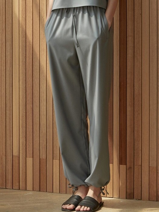 ouie356 two way string banding slacks (coolgray)