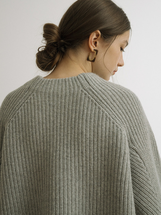 monts 1201 mock neck crop knit (melange gray)