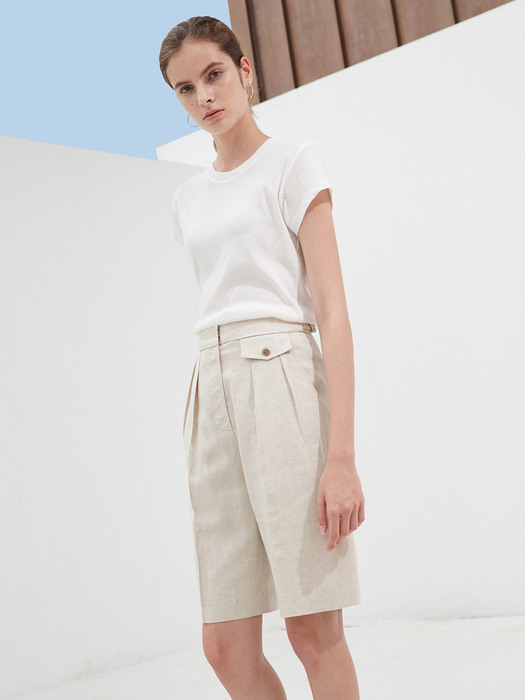 [리퍼브] Linen button shorts