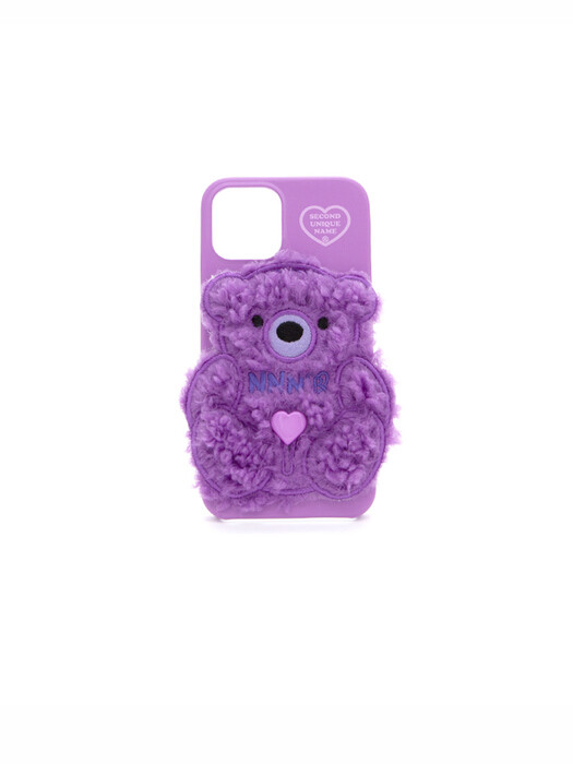 SUN CASE PATCH FLEECE BEAR SPARKLING PURPLE