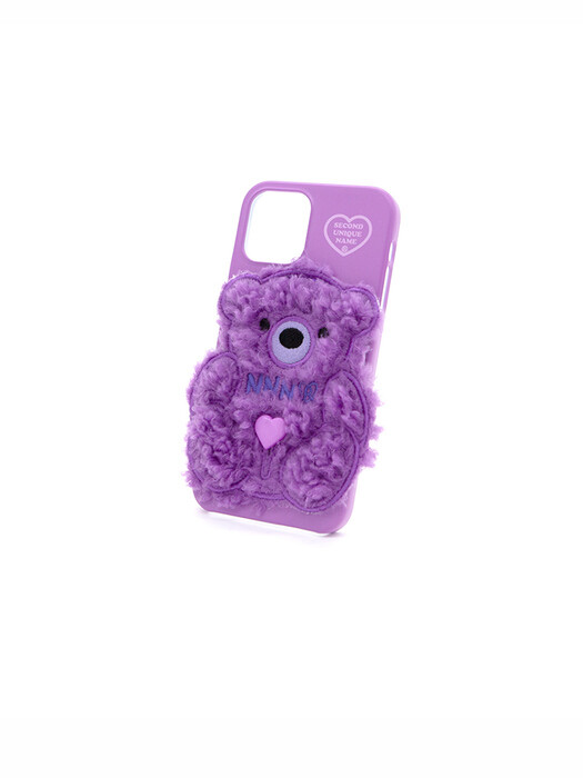 SUN CASE PATCH FLEECE BEAR SPARKLING PURPLE