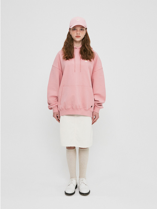 Bear Patch Hoodie_Pink