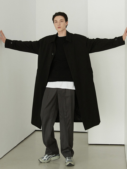 V075 trench mac coat (black)