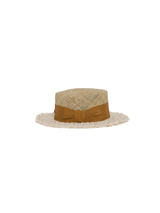 Tweed boater hat - Embroidery