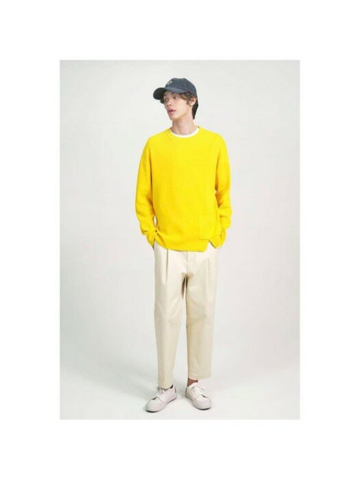 one pocket crewneck sweater_CWWAS21102YEX