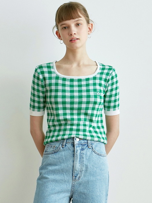 TARTAN CHECK KNIT_GREEN