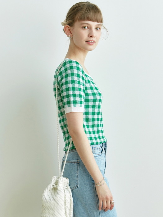 TARTAN CHECK KNIT_GREEN