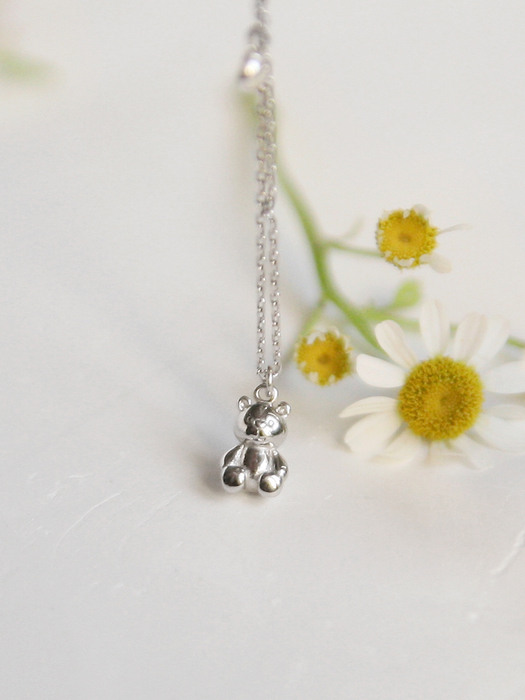 teddy bear necklace (silver 925)