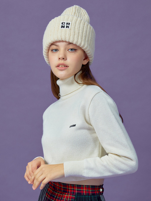 RING CROP TURTLENECK_WT